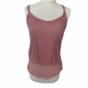 NWT ASTRID Dusty Pink Metallic Sleeveless Cami Top Medium Italy $134